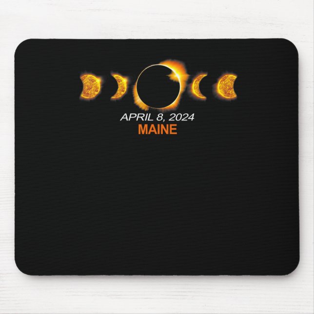 Maine Total Solar Eclipse April 8 2024  Mouse Pad (Front)