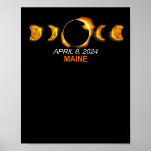 Maine Total Solar Eclipse April 8 2024 Poster