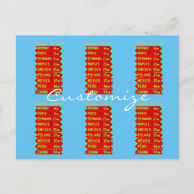 Maine Towns Sign Thunder_Cove Postcard (Front)