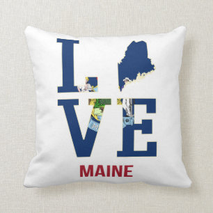 Maine US State Love Cushion