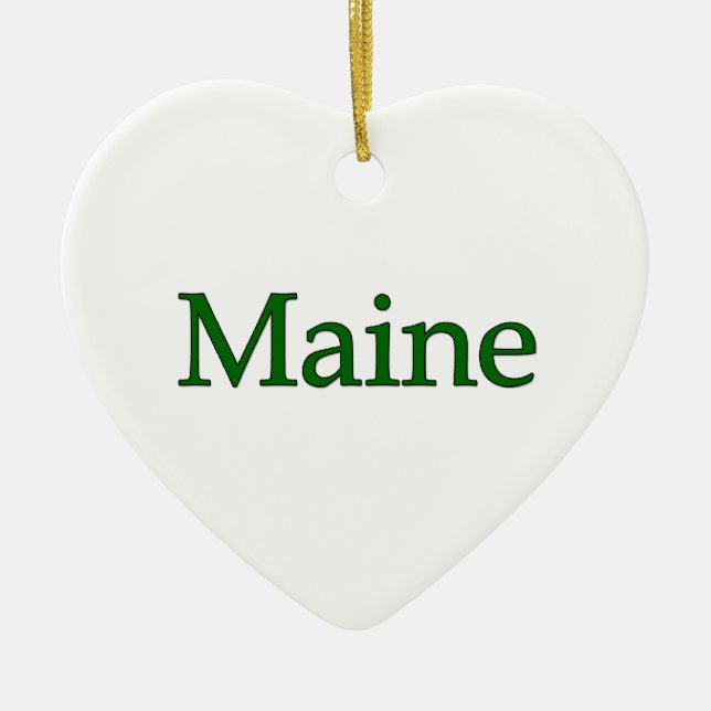 Maine USA Logo Ceramic Tree Decoration (Front)