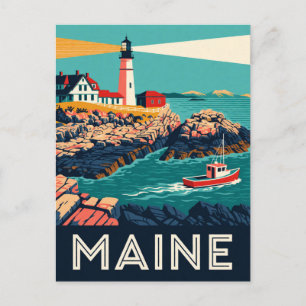 Maine USA Rocky Coast New England Travel 🌊 Postcard