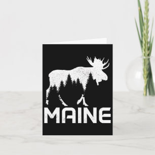 Maine Vintage Pride Souvenir Moose Nature Hiking Card
