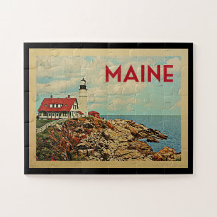 Maine Vintage Travel Jigsaw Puzzle