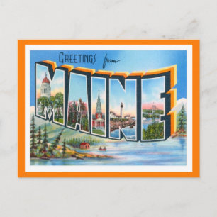Maine Vintage Travel Postcard