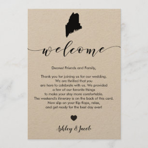 Maine Wedding Welcome Letter & Itinerary Card