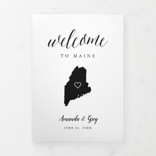 Maine Wedding Welcome Letter & Itinerary Tri-Fold Programme