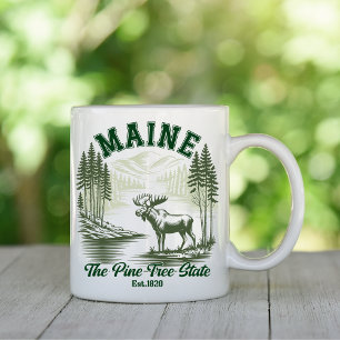 Maine Wilderness Scenic Forest Design Coffee Mug