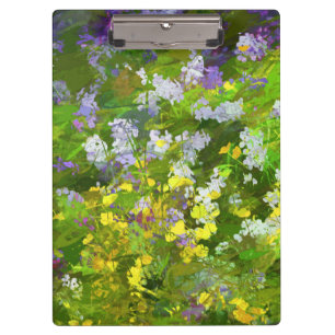 Maine Wildflowers Painting - Original Flower Art Clipboard