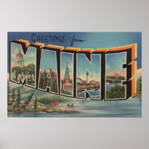 Maine (Winter)Large Letter Scenes Poster