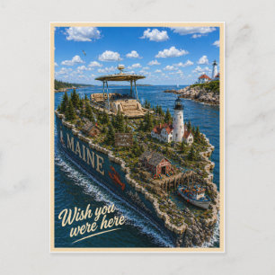 Maine   Wish You Were Here   State Series Postcard