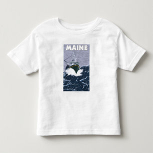 MaineCrab Fishing Boat Scene Toddler T-Shirt