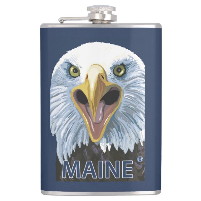 MaineEagle Up Close Hip Flask (Front)