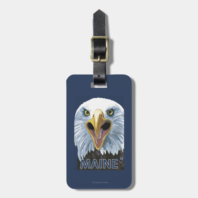 MaineEagle Up Close Luggage Tag (Front Vertical)