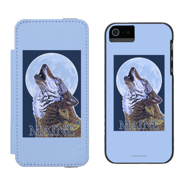 MaineHowling Wolf Incipio iPhone Wallet Case (Side by Side)