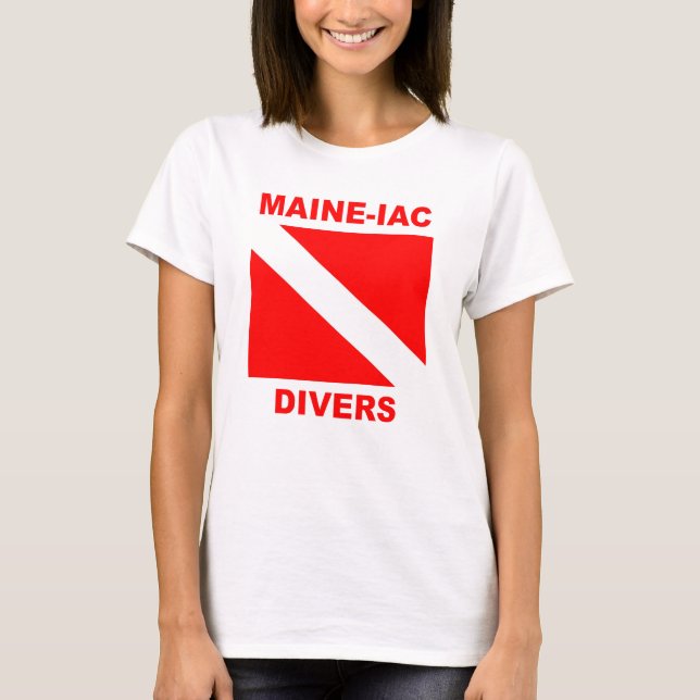 Maineiac Divers Dive Flag Logo Womens Classic Tee (Front)