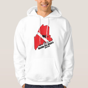 Maineiac Divers Silhouette white hooded sweatshirt