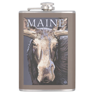 MaineMoose Up Close Hip Flask