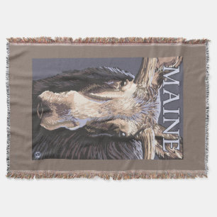 MaineMoose Up Close Throw Blanket