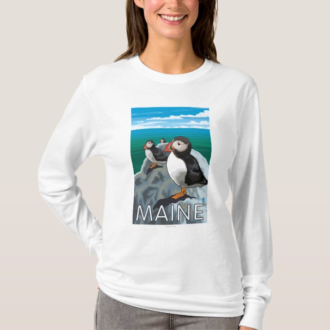 MainePuffins Scene T-Shirt (Front)