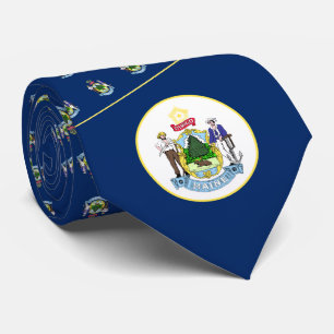 Mainer Flag & Seal, Flag of Maine Tie
