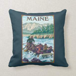 MaineRiver Rafting Scene Cushion