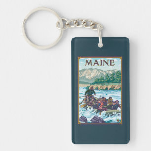 MaineRiver Rafting Scene Key Ring