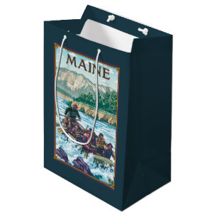 MaineRiver Rafting Scene Medium Gift Bag