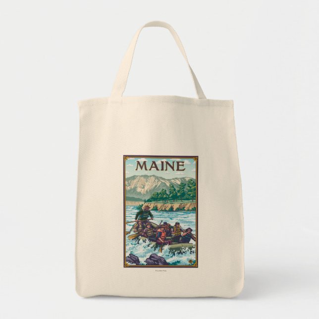 MaineRiver Rafting Scene Tote Bag (Front)