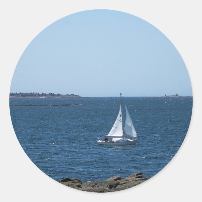 Maine's Coastal Landscape Classic Round Sticker (Front)
