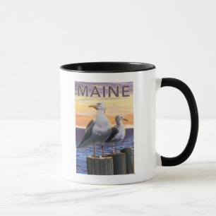 MaineSea Gulls Scene Mug