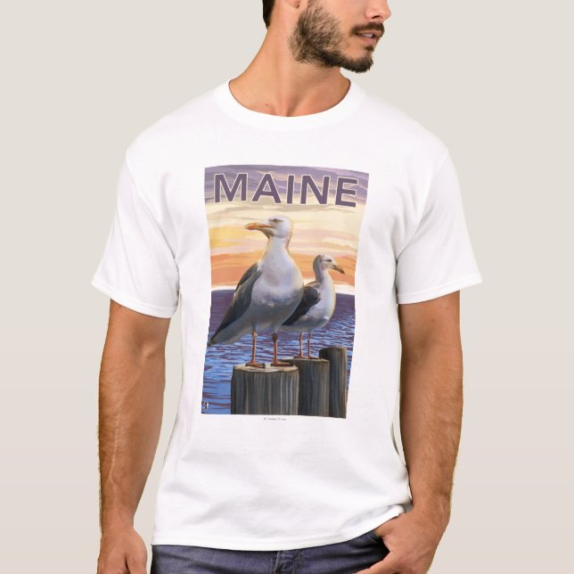 MaineSea Gulls Scene T-Shirt (Front)