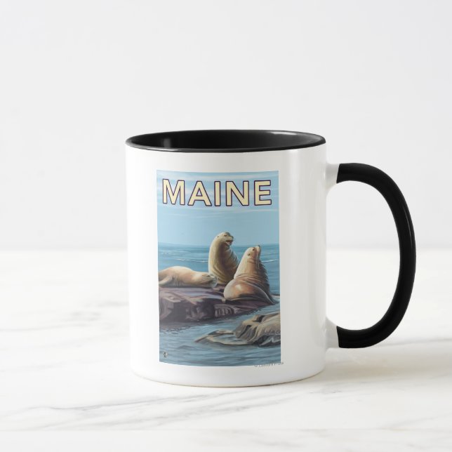 MaineSea Lions Scene Mug (Right)