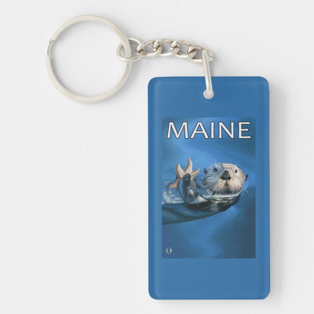 MaineSea Otter Scene Key Ring (Front)