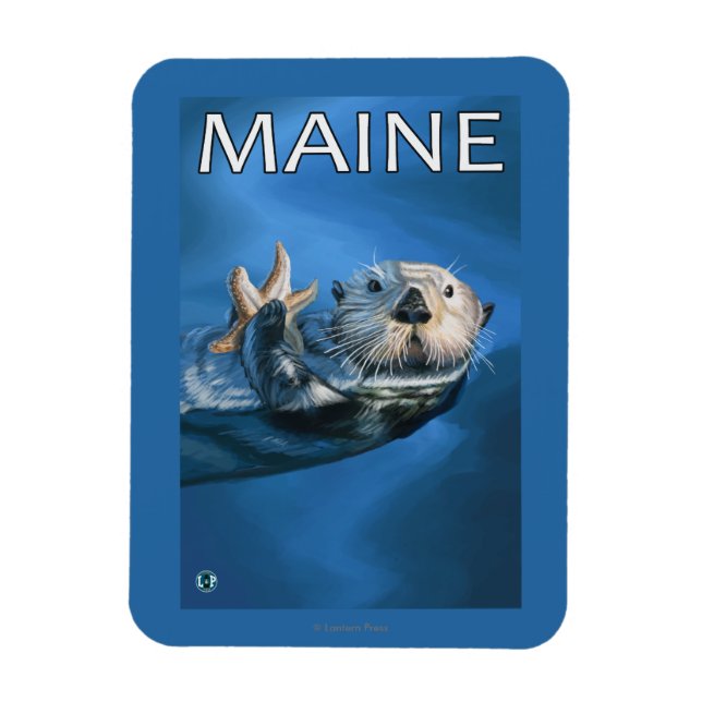 MaineSea Otter Scene Magnet (Vertical)