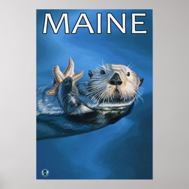 MaineSea Otter Scene Poster (Front)