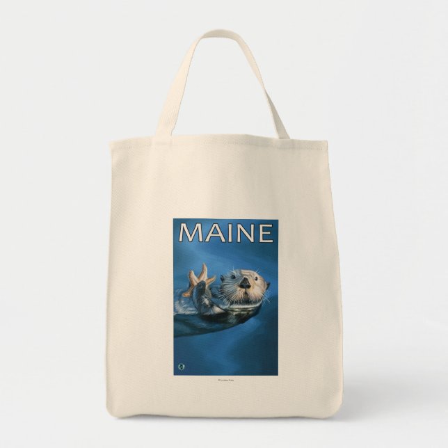 MaineSea Otter Scene Tote Bag (Front)