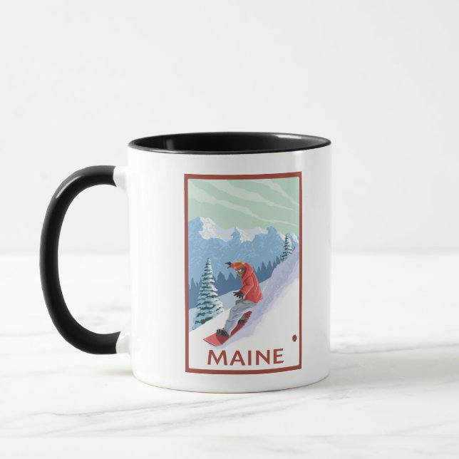 MaineSnowboarder Scene Mug (Left)