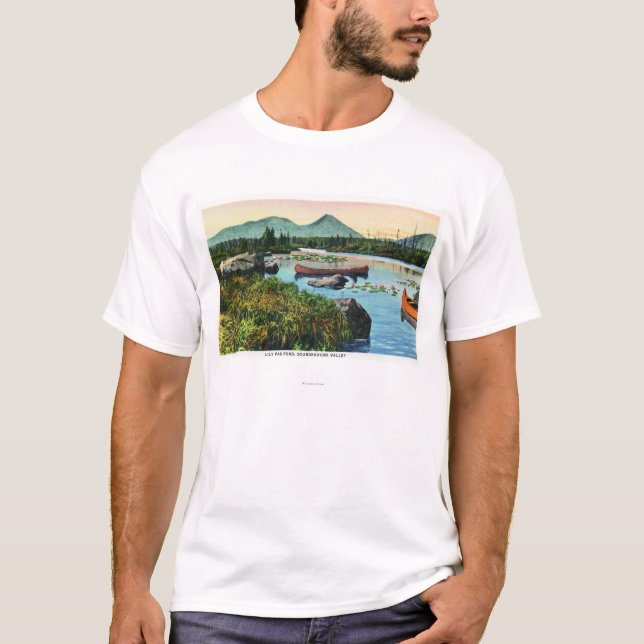 MaineSourdnahunk Valley Lily Pad Pond Scene T-Shirt (Front)