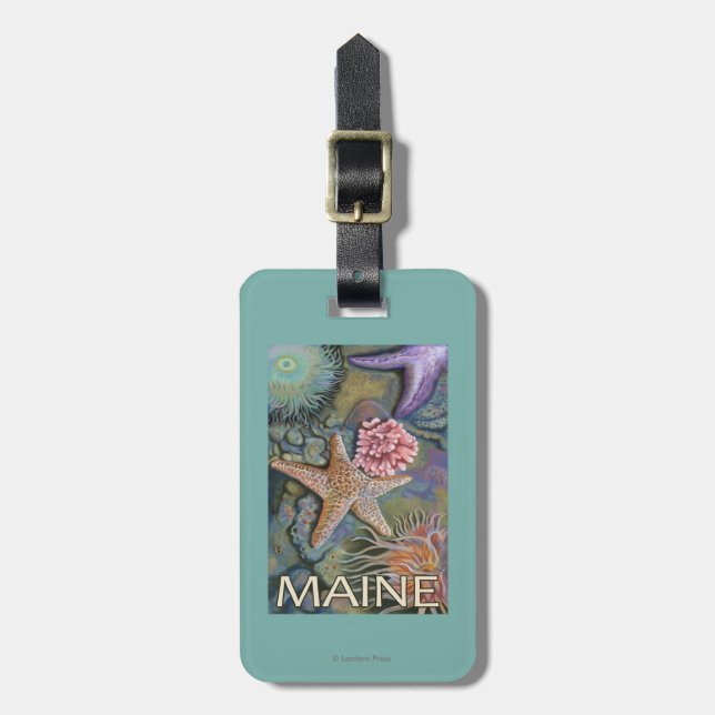 MaineTidepool Scene Luggage Tag (Front Vertical)