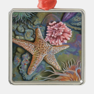 MaineTidepool Scene Metal Tree Decoration