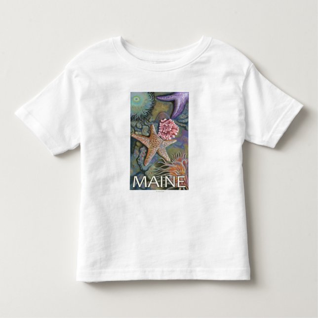MaineTidepool Scene Toddler T-Shirt (Front)