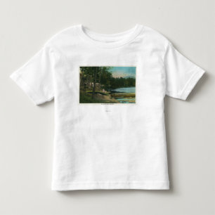 MaineView of a Woman on a Canoe by the Shore Toddler T-Shirt