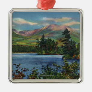MaineView of Mount Katahdin and Daicey Pond Metal Tree Decoration
