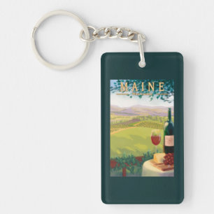 MaineWine Country Scene Key Ring