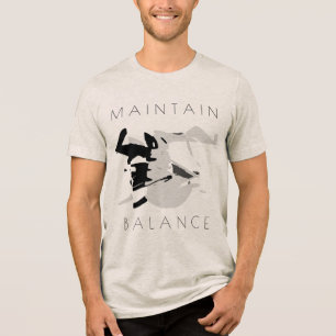 "Maintain Balance" Positive Message in Grey Black Tri-Blend Shirt