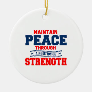 Maintain peace through a position strength cerami ceramic ornament