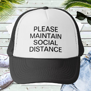 Maintain Social Distance Custom Text Baseball Trucker Hat