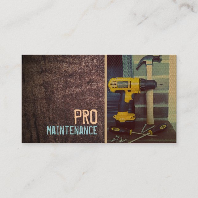 Maintenance, Construction, Handyman Business Card (Front)