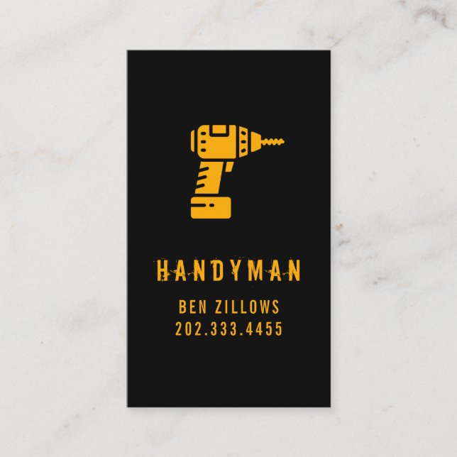 Maintenance, Construction, Handyman Business Card (Front)